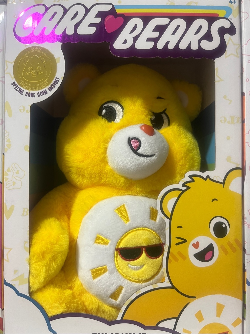 Care Bears Yellow Sunny Plush with Sunglasses Belly Badge